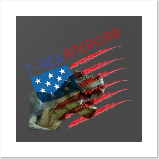 T-Rex American​ T-Shirt Posters and Art